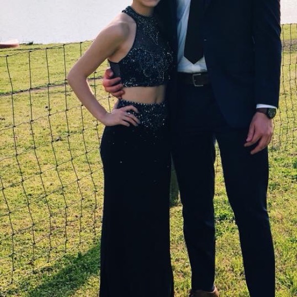 Alyce Paris Navy Two Piece Prom Dress - Picture 4 of 5